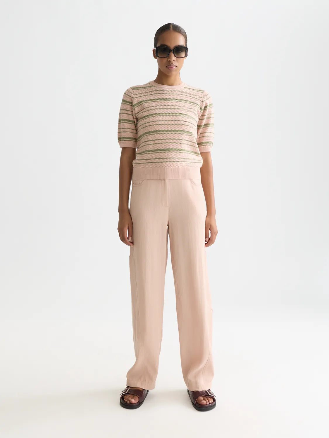 Textured Stripe Knitted Tee