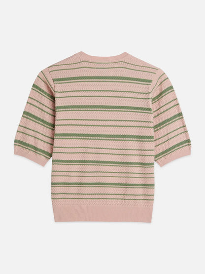 Textured Stripe Knitted Tee