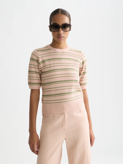 Textured Stripe Knitted Tee