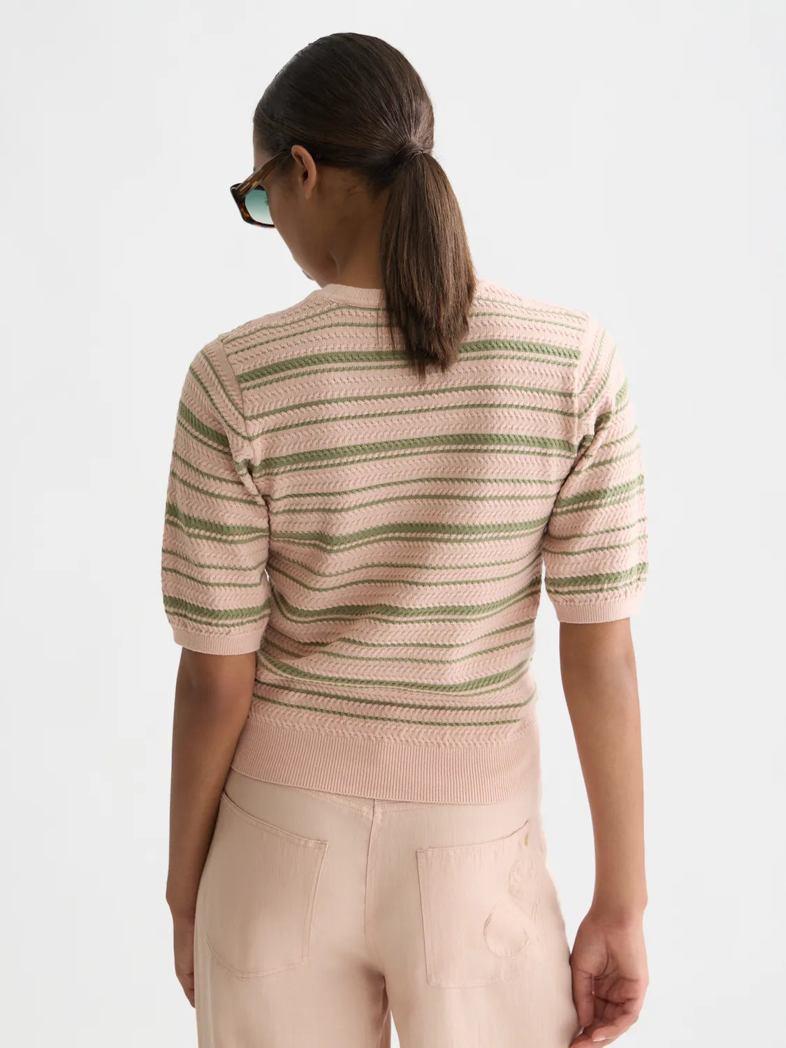 Textured Stripe Knitted Tee