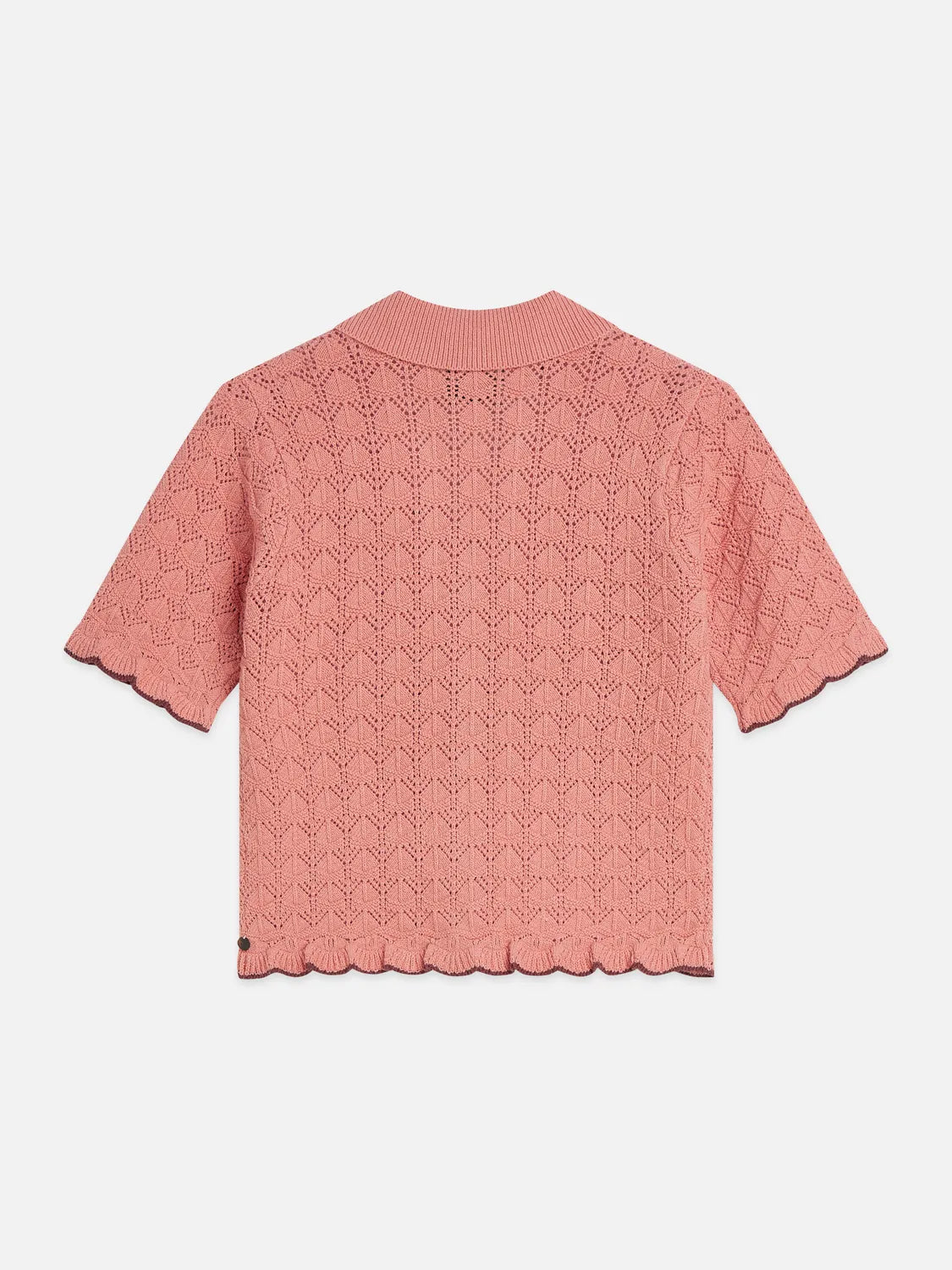 Pointelle Short Sleeve Cardigan