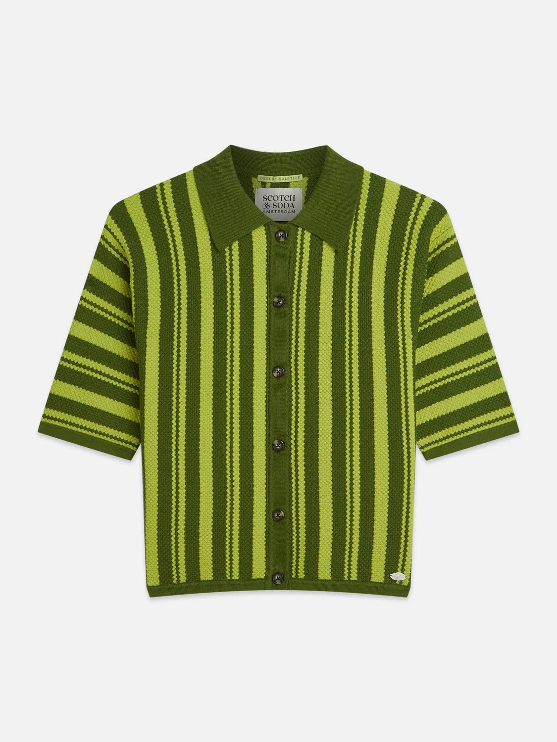 Textured Vertical Stripe Knitted Tee