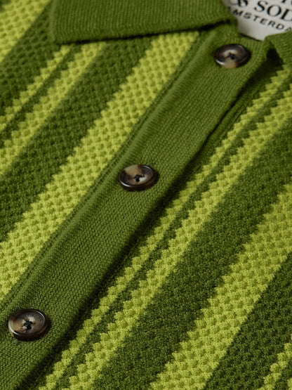 Textured Vertical Stripe Knitted Tee