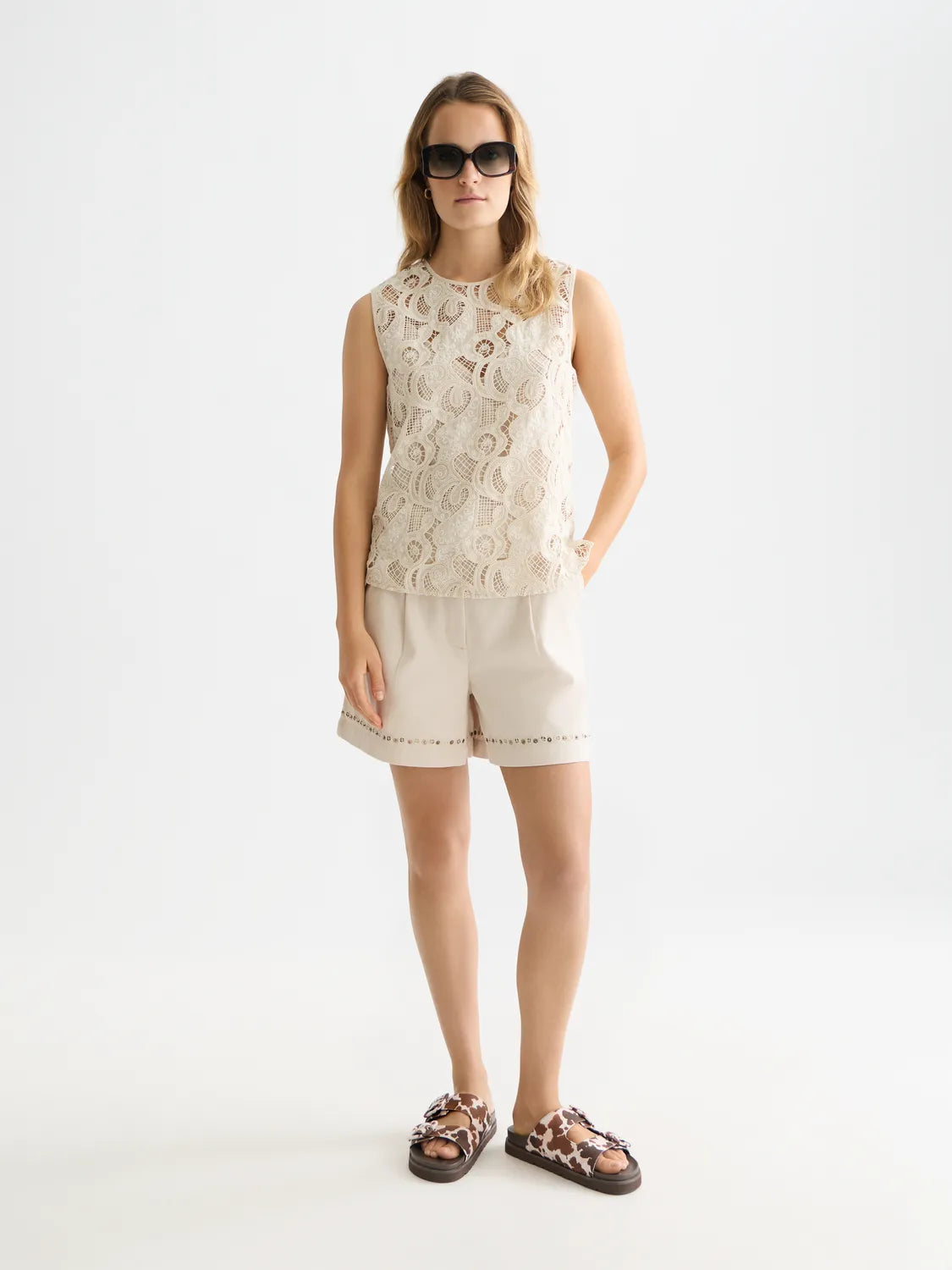 Flame Embroidery Top