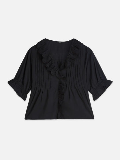 Short Sleeve Blouse With Embroidered Details