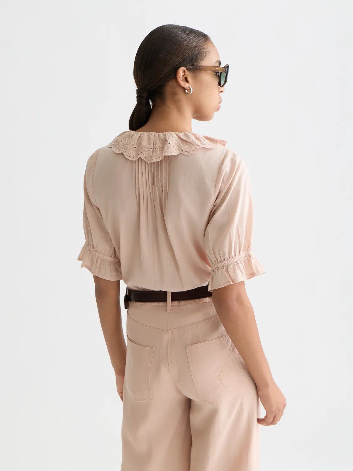 Short Sleeve Blouse With Embroidered Details