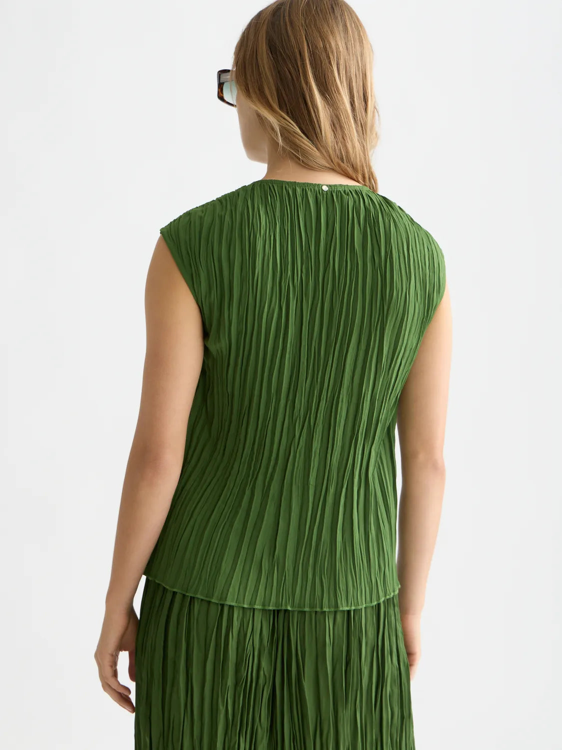 Micro Pleat Top With Ties