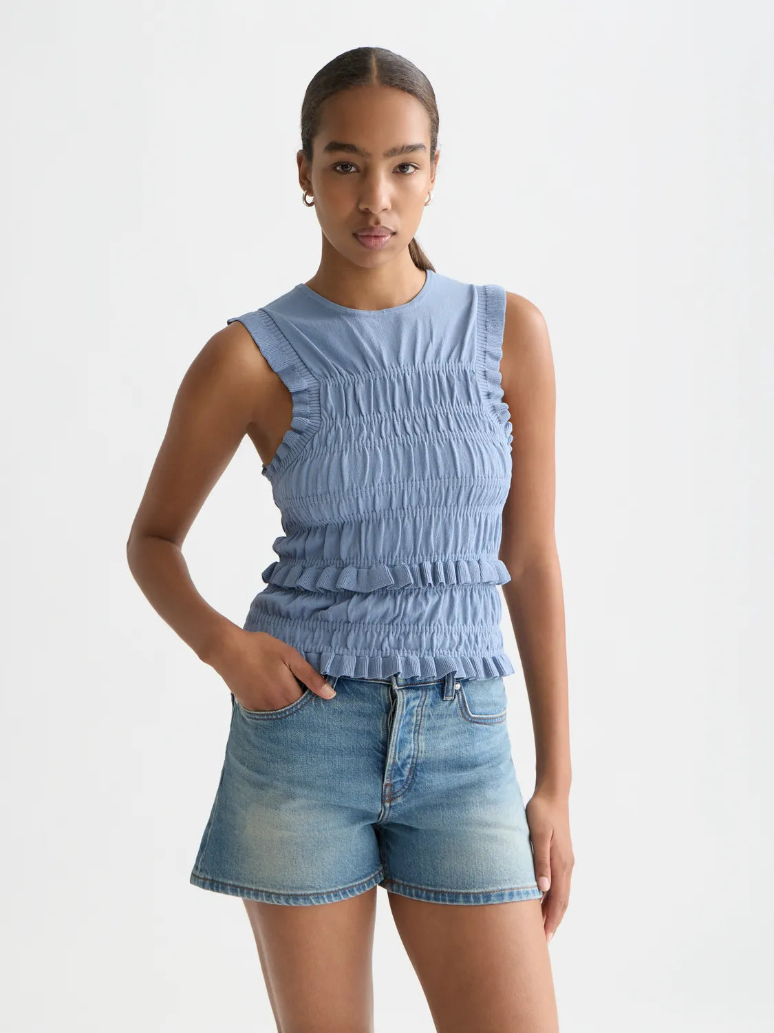 Smock Stitch Knitted Tank