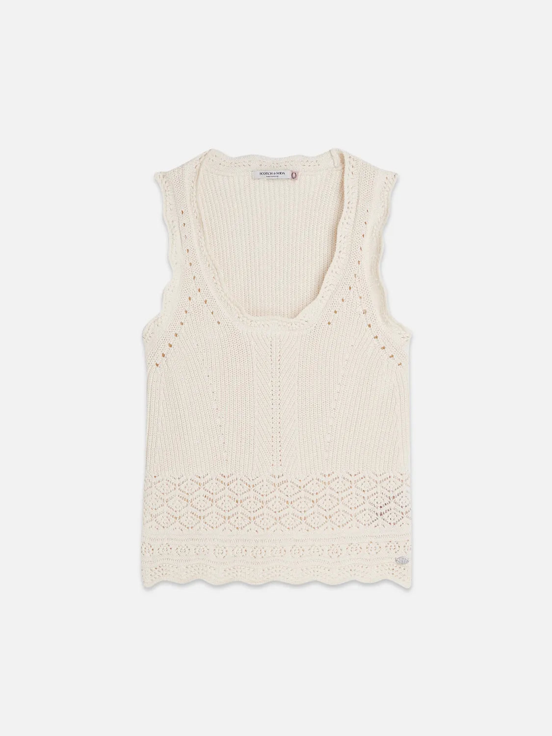 Pointelle Knitted Vest