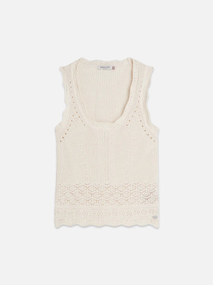 Pointelle Knitted Vest