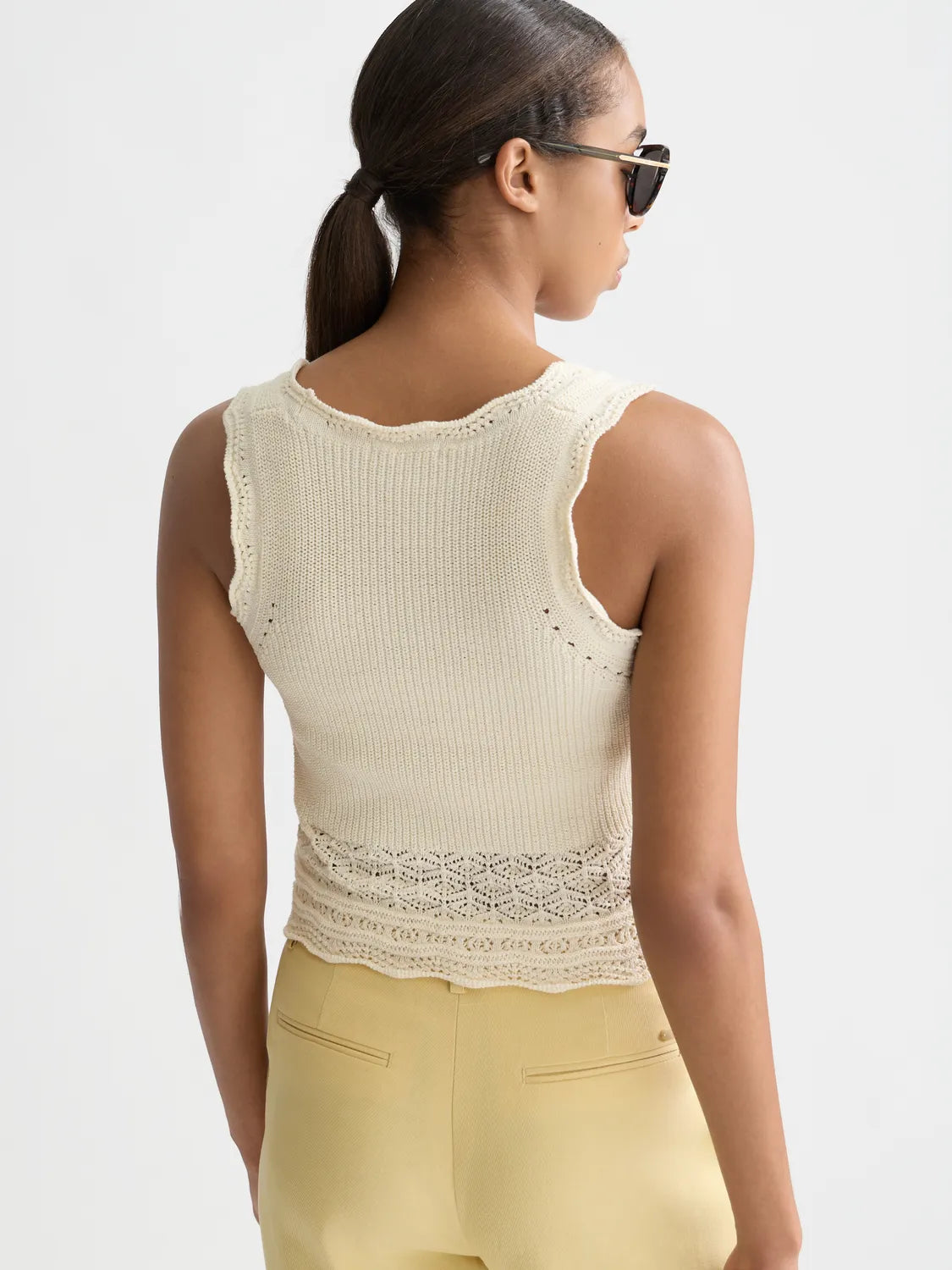 Pointelle Knitted Vest