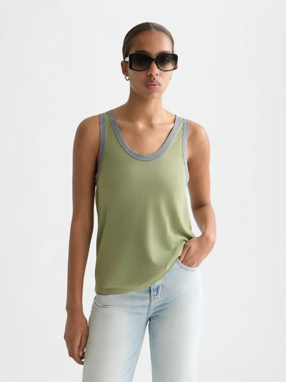 Stripe Trim Relaxed Knitted Vest