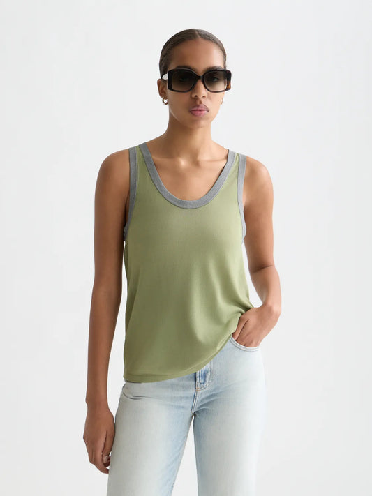 Stripe Trim Relaxed Knitted Vest
