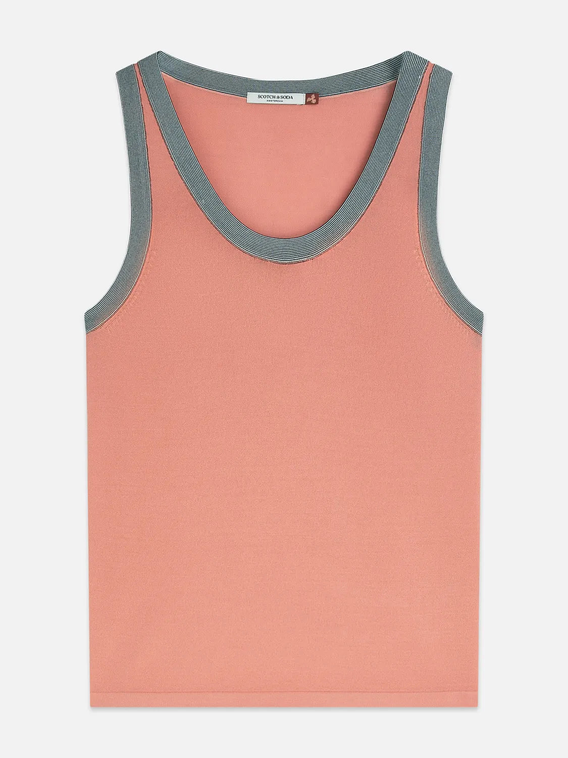 Stripe Trim Relaxed Knitted Vest