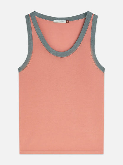 Stripe Trim Relaxed Knitted Vest