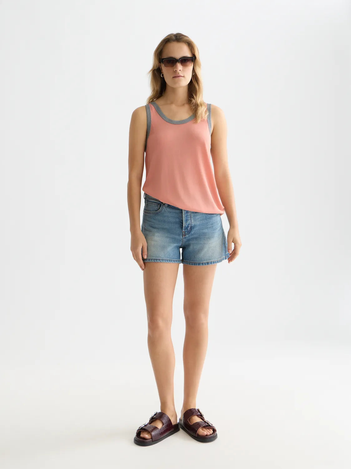 Stripe Trim Relaxed Knitted Vest