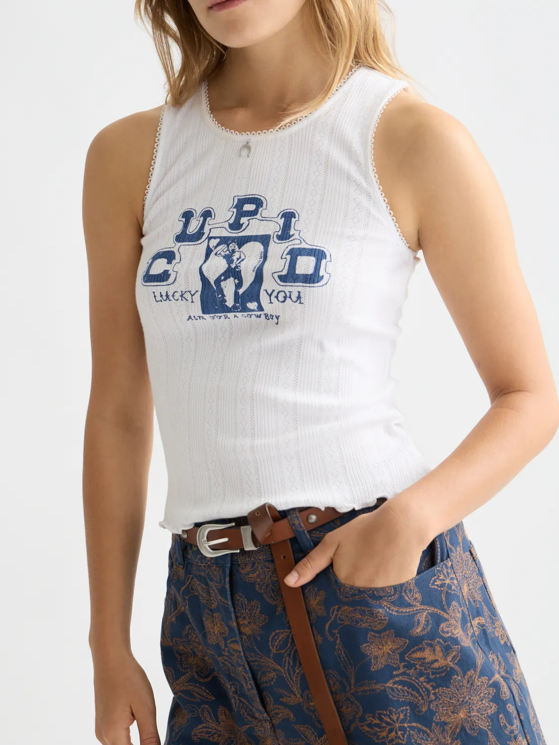 Pointelle Jersey Artwork Tank