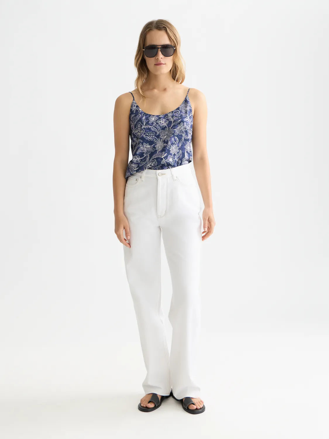 Printed Jersey Back Tank Top