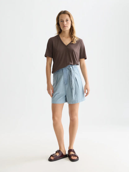 Linen V-Neck T-Shirt