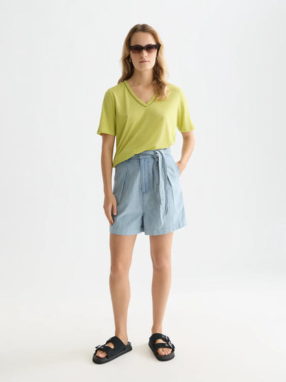 Linen V-Neck T-Shirt