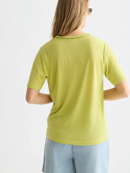 Linen V-Neck T-Shirt