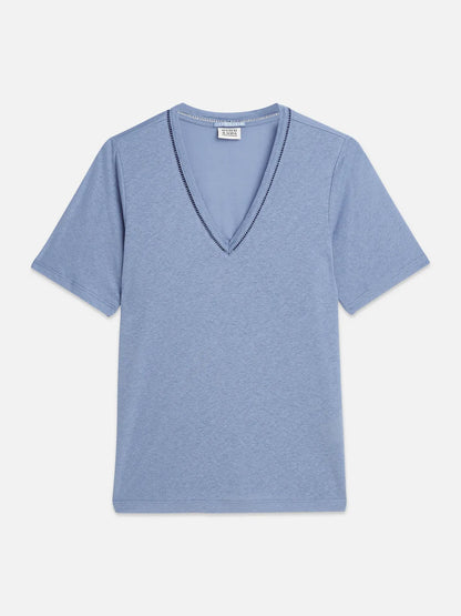 Linen V-Neck T-Shirt