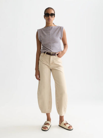 Striped T-Shirt With Rolled Up Sleeve