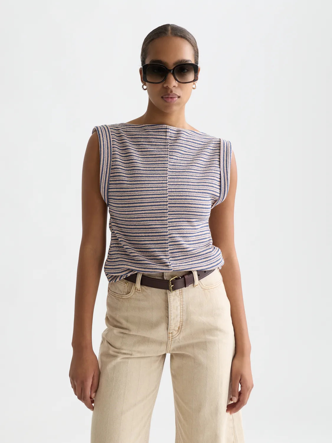 Striped T-Shirt With Rolled Up Sleeve