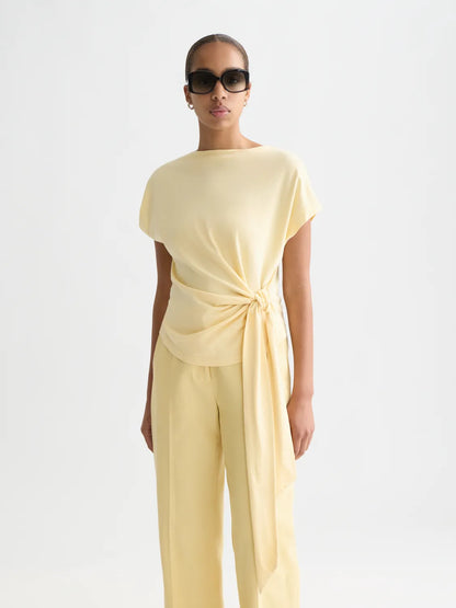 Knotted Slash Neck T-Shirt