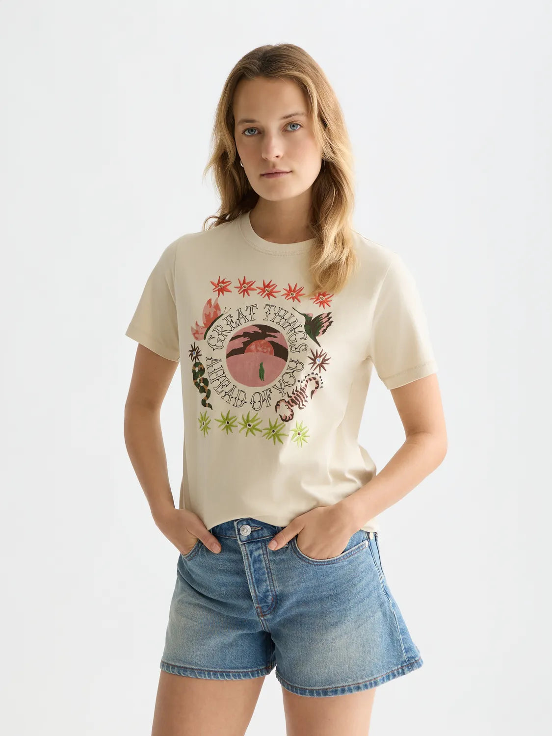Embroidered Artwork Regular-Fit T-Shirt