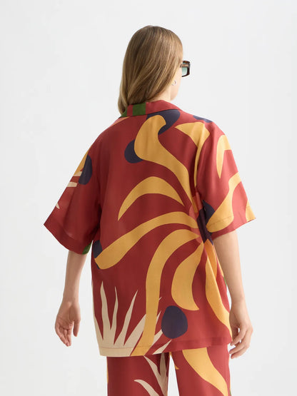 Printed Short Sleeved Relaxed Fit Shirt