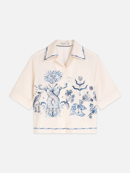 Scotch & Soda x Royal Delft Printed Short-Sleeved Camp Shirt