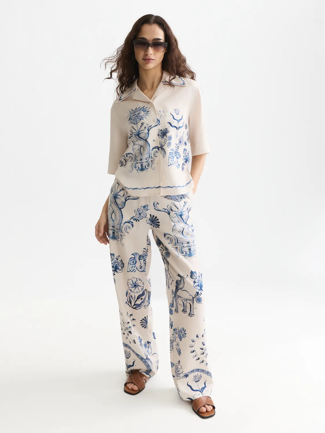 Scotch & Soda x Royal Delft Printed Short-Sleeved Camp Shirt