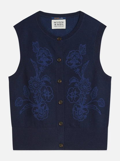 Jacquard Knitted Relaxed-Fit Spencer