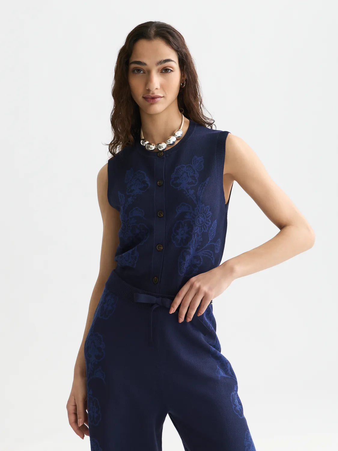 Jacquard Knitted Relaxed-Fit Spencer