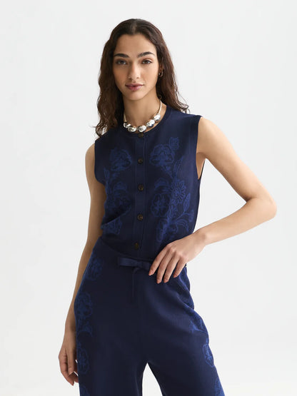 Jacquard Knitted Relaxed-Fit Spencer