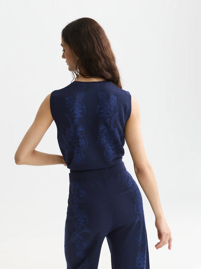 Jacquard Knitted Relaxed-Fit Spencer