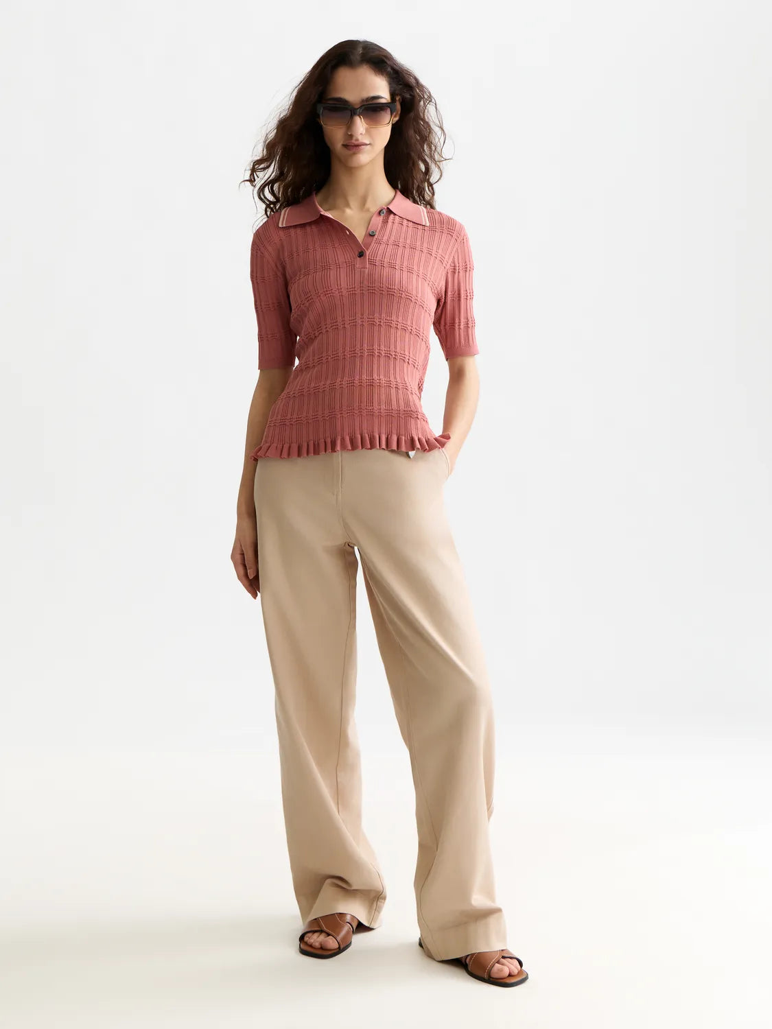 Ripple Stitch Fitted Pullover