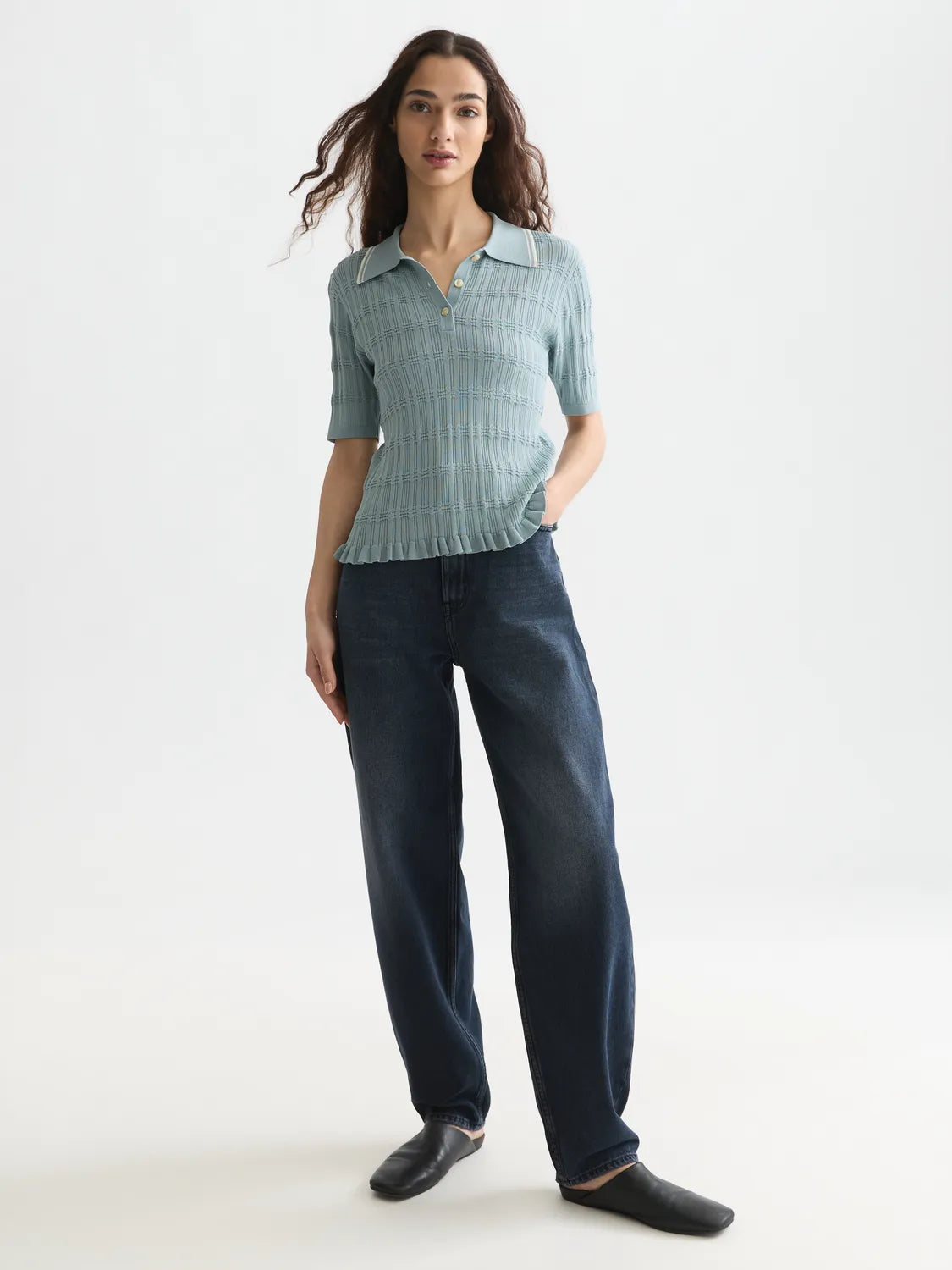 Ripple Stitch Fitted Pullover