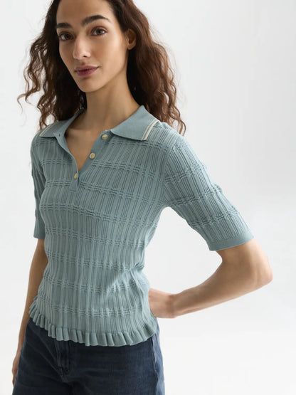 Ripple Stitch Fitted Pullover