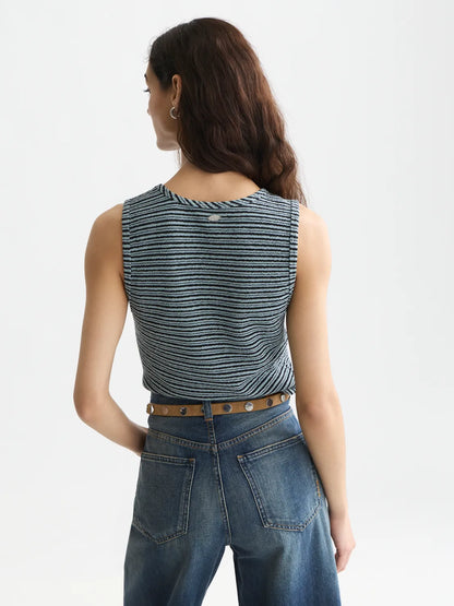 Stripe V-Neck Tank