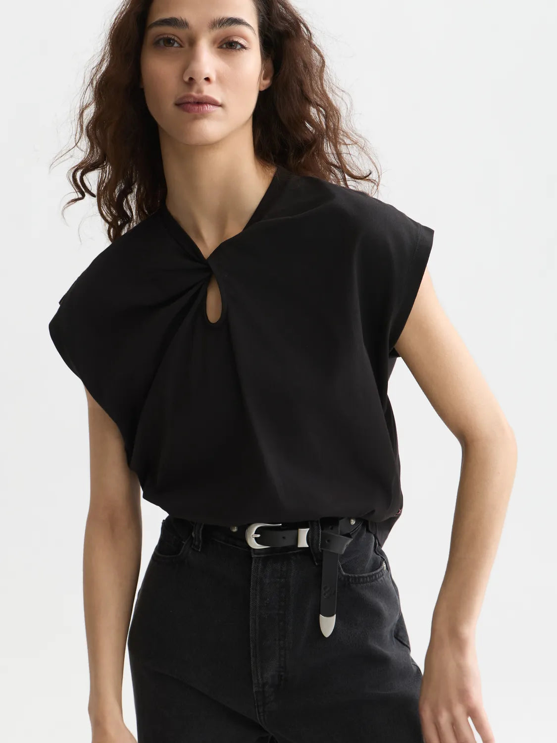 Twisted Neckline T-Shirt