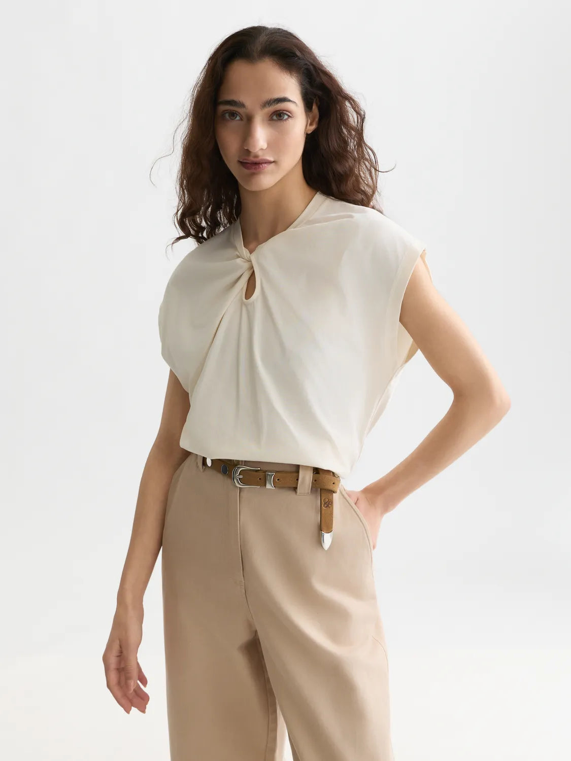 Twisted Neckline T-Shirt