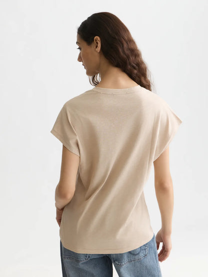Ampersand Embroidery V-Neck T-Shirt