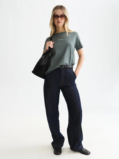 Chest Embroidery Regular-Fit T-Shirt
