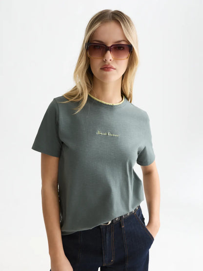 Chest Embroidery Regular-Fit T-Shirt