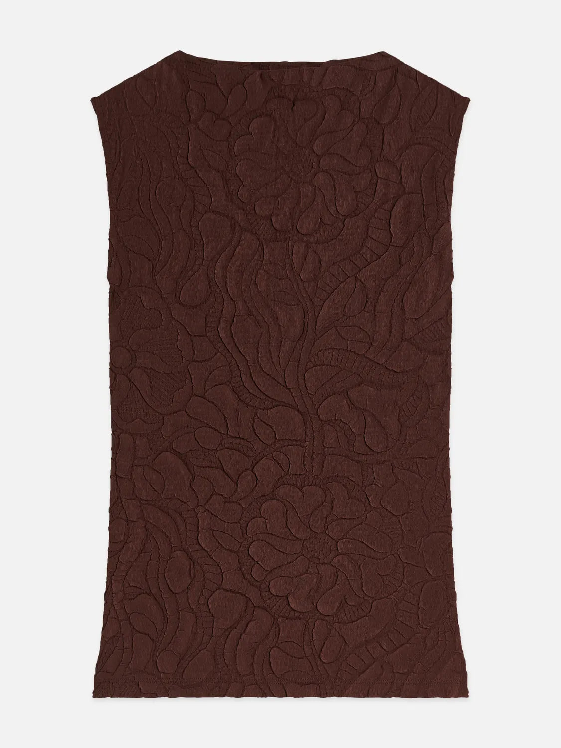 Embossed Pleat Mock Neck Tank
