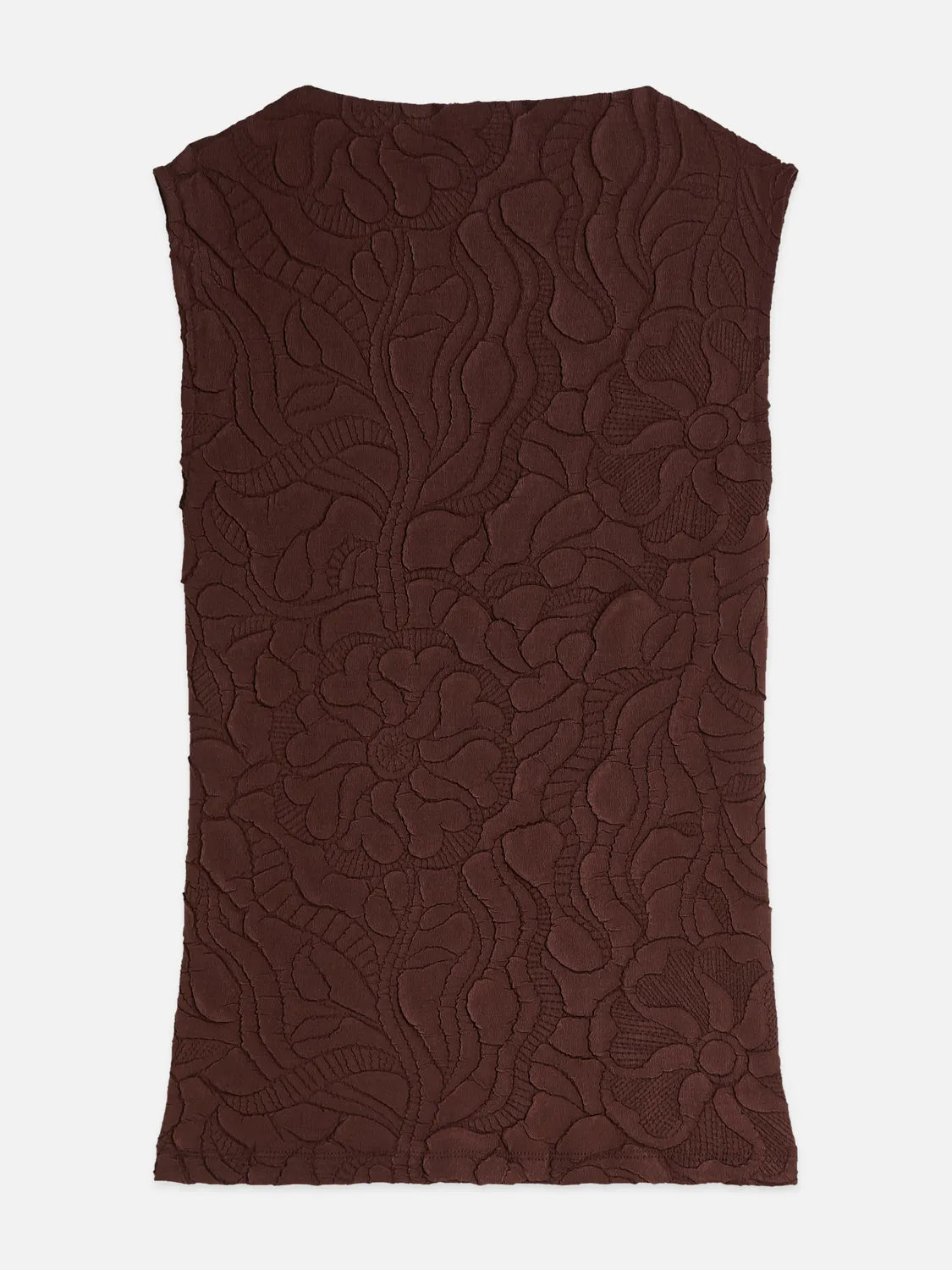 Embossed Pleat Mock Neck Tank