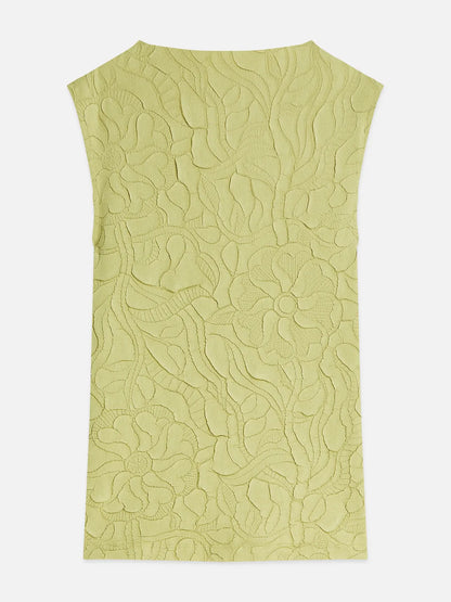 Embossed Pleat Mock Neck Tank