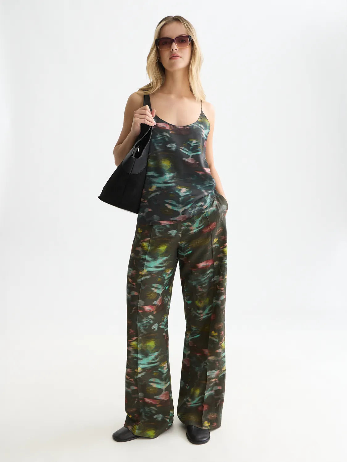 Printed Jersey Woven Tank